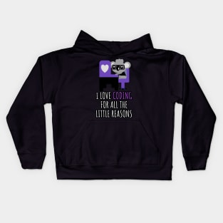 i love coding for all the little reasons koala bear Kids Hoodie